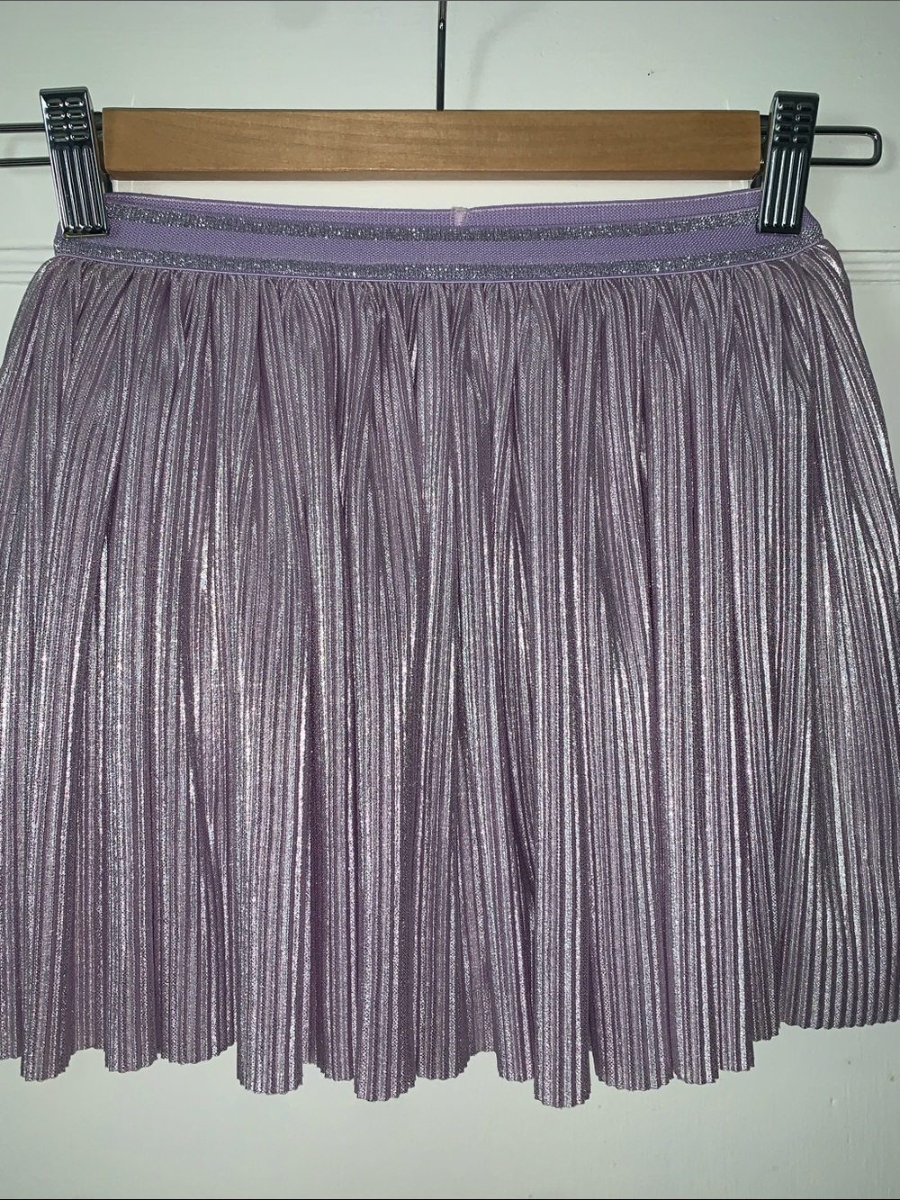 Rockets of Awesome Shimmery Purple Pleat Skirt 5 EUC